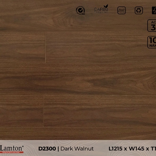 Sàn gỗ D2300 Dark Walnut - 12mm - AC3