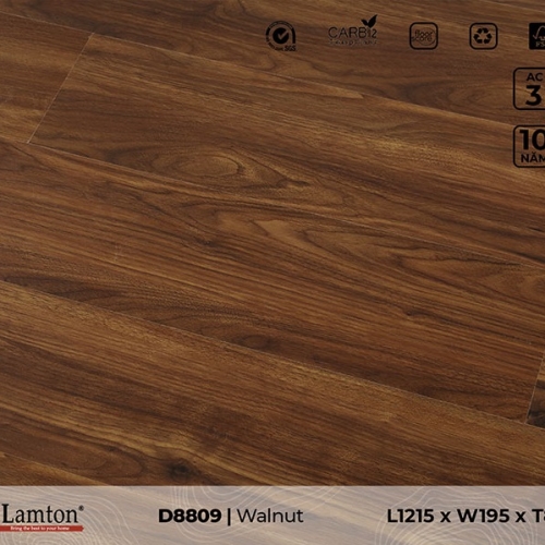Sàn gỗ D8809 Walnut Taupe 8mm - AC3