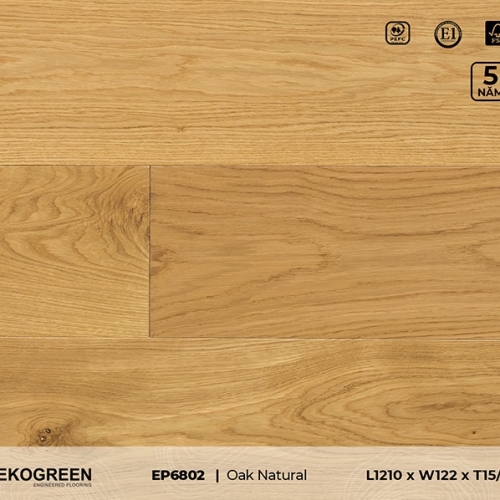 Sàn gỗ EP6802 Oak Natural - Premium - 15/3mm
