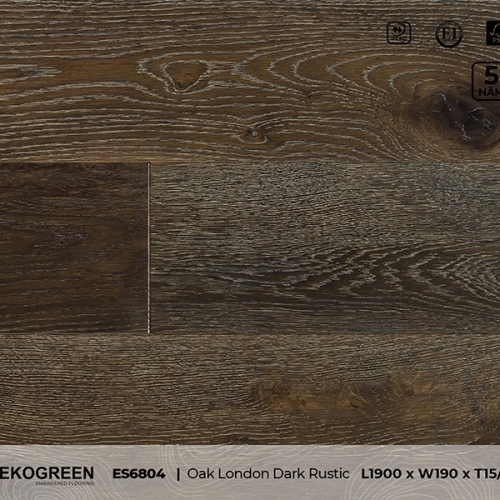 Sàn gỗ sồi ES6804 Oak London Dark Rustic - Signature - 15/3mm