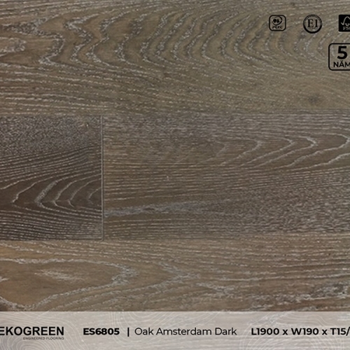 Sàn gỗ sồi ES6805 Oak Amsterdam Dark - Signature - 15/3mm
